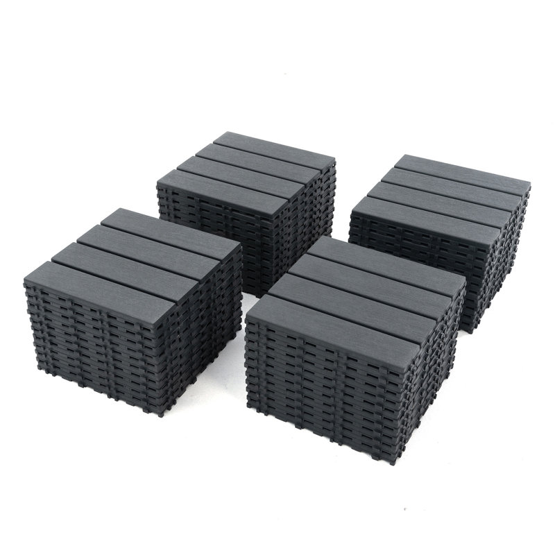 Carreaux de terrasse en plastique emboîtables, Gris