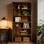 Storage Cabinet,Farmhouse Style Display Shelves,Spacious Bookshelf