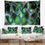 Tapisserie abstraite fractale vert foncé-28496432