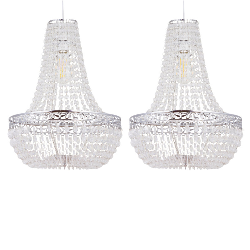 45.5cm H Plastic Novelty Pendant Shade ( Uno ) in Chrome
