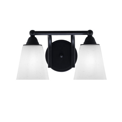 Paramount 2 Light Bath Bar Shown In Matte Black Finish With 4.5" Square White Muslin Glass