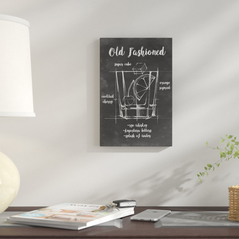 « mixologie i », art textuel sur toile, H 26 po x l 18 po x P 1,5 po, Toile tendue, Pas de tapis