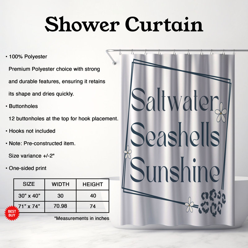 Tenequa Shower Curtain, H 74 po x l 71 po