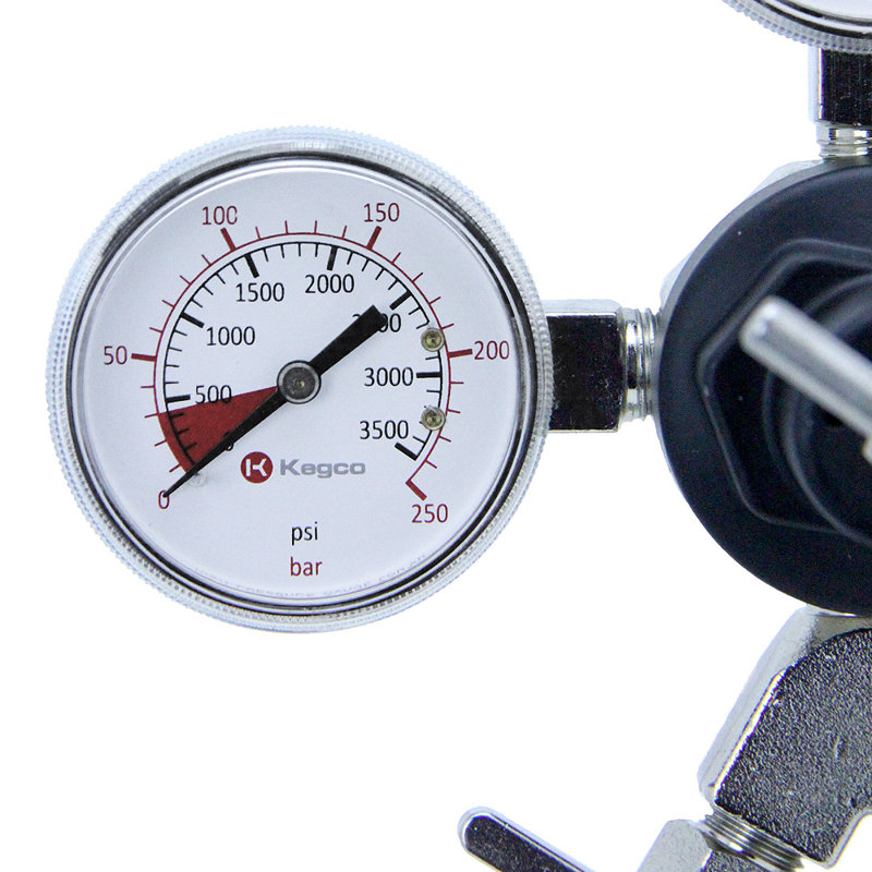 Kegco Stainless Steel Dual Gauge Beer Regulator with Adjustable Valve