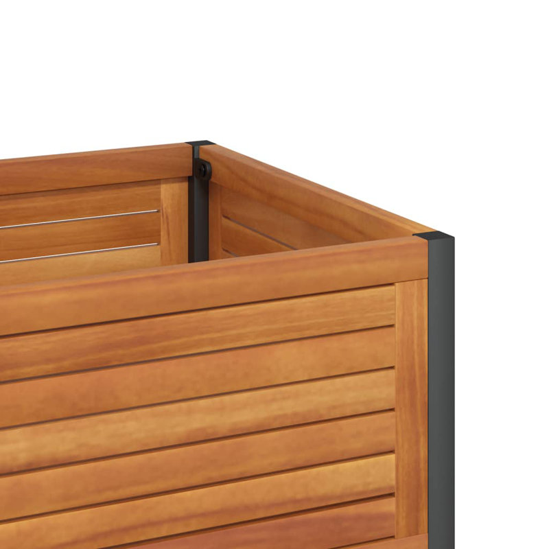  Garden Planter Brown Solid Acacia Wood Medium Garden Planter, 31.5" H x 31.5" W x 17.7" D