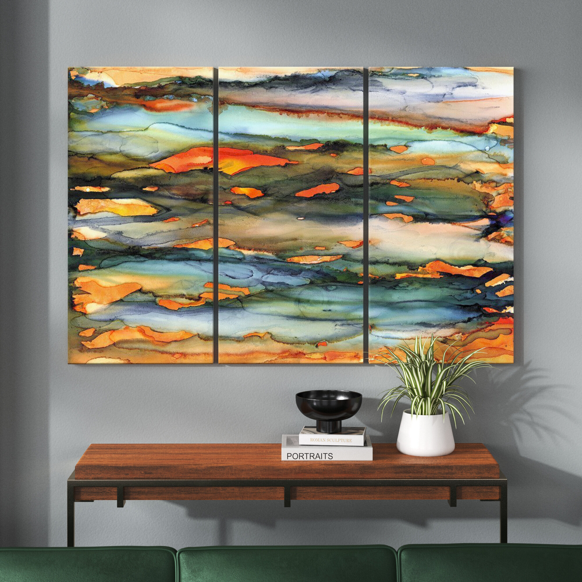 Giant Art 40 x 30 Pretty Horizon I Art Block Framed Canvas - Multi