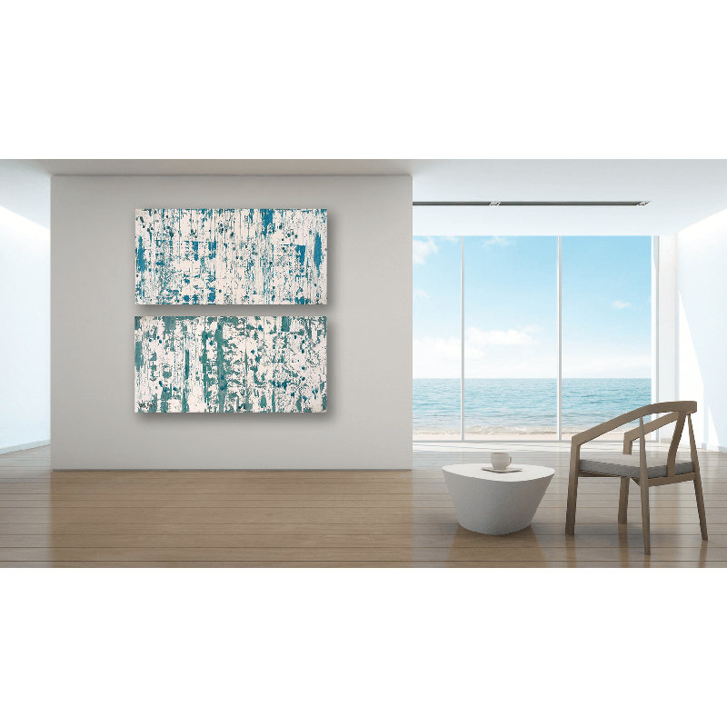 Blue On Green Set by John Beard - Artist Enhanced Canvas Print, Unframed, 72" W x 36" H x 1.5" D