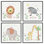 Ensemble de 4 giclées encadrées Baby Jungle Animals & Flowers par Carla Daly