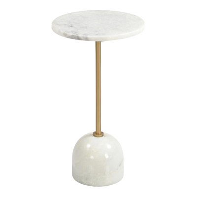 Poise White Marble Drink Table