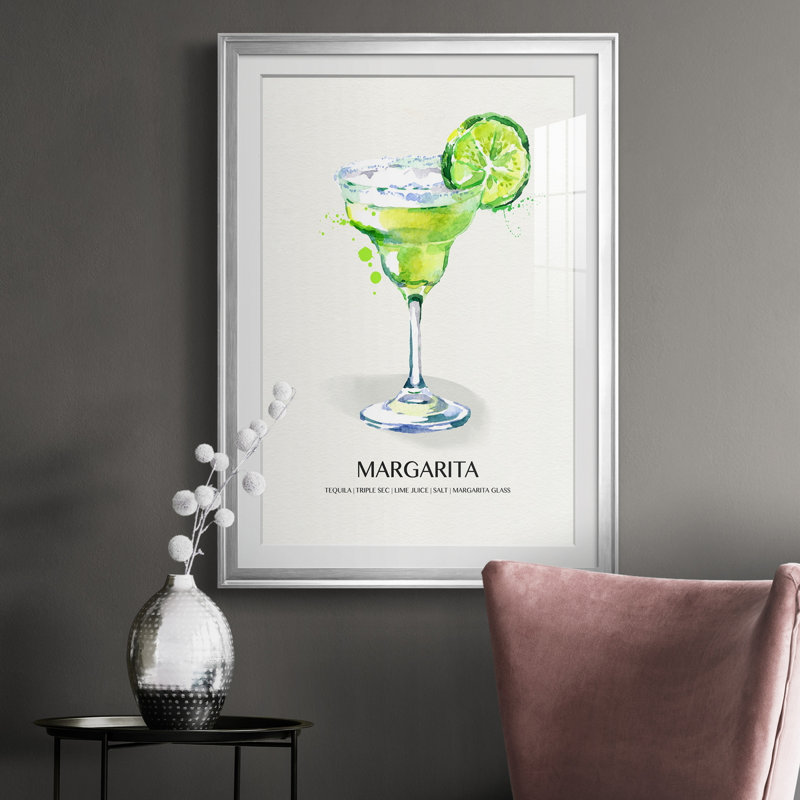 Margarita - peinture encadrée, H 26,5 po x l 36,5 po x P 1,5 po, Argent
