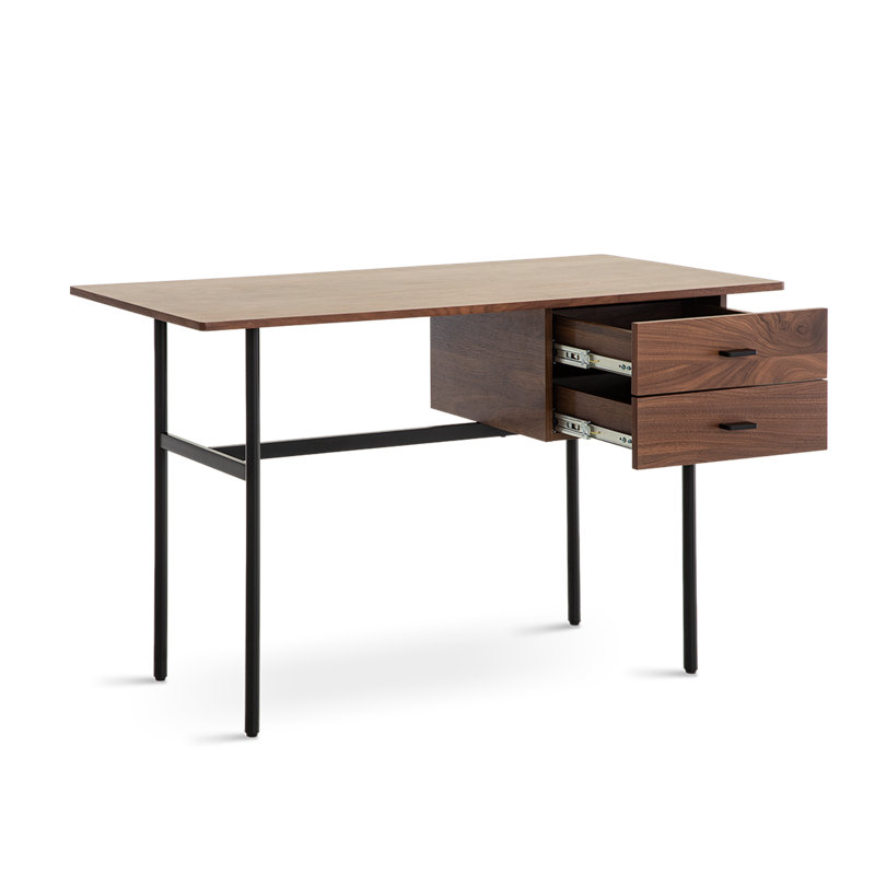 Canyon Two Drawers Dressing Table, Walnut/Black