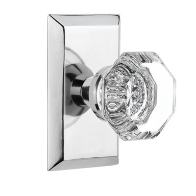 Clear Crystal Waldorf Double Dummy Door Knob with Studio Plate