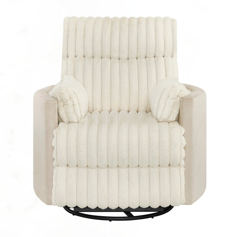 Fauteuil inclinable manuel en velours côtelé, Blanc