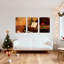Ensemble de 3 tableaux sur toile représentant un piano de Noël avec sapin et poinsettia-121088635