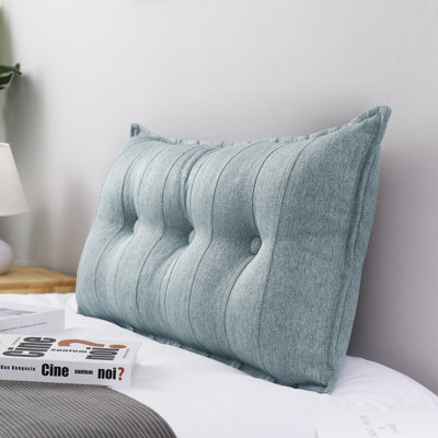 Sit-up Back Comfort Button Tufted Decorative Headboard Back Support Throw Pillow, Accent Body Pillow for Side Sleepers