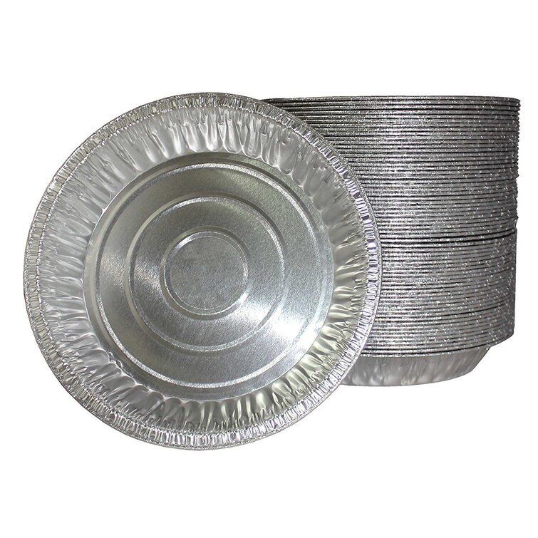 MT Products 4 1/4 Disposable Aluminum Foil Tart / Pie Pan 7/8 Deep - (50 Pieces)