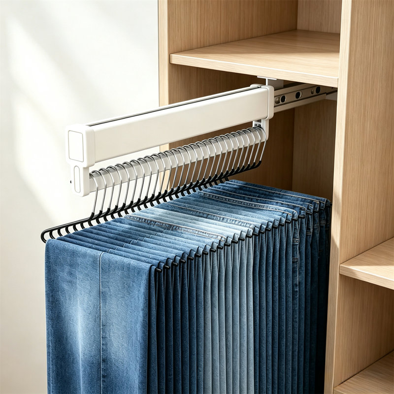 Porte-pantalons, tringle coulissante rétractable pour garde-robe intégrée, porte-pantalons multifonctionnel pour garde-robe à domicile