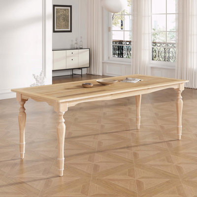 Vintage Traditional Extendable Dining Table – Solid Wood, 23.6" Leaf, Seats 8