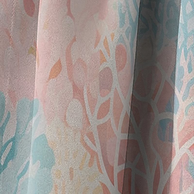 Coral Reef Barrier Expression - Coastal Coral Animal Print Blackout Curtain - 1 Panels, 52" W x 84" L