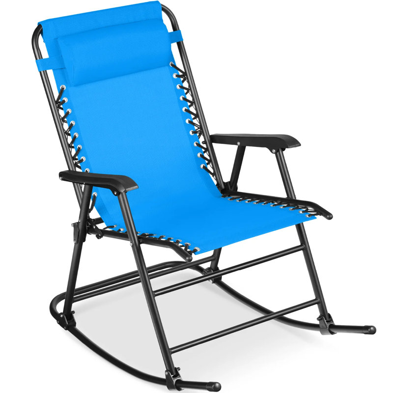 Outdoor Rocking Lounge Chair, Aqua Blue