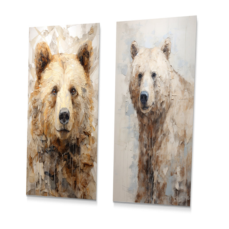 Minimalisme ours dans la glace, H 32 po x l 32 po