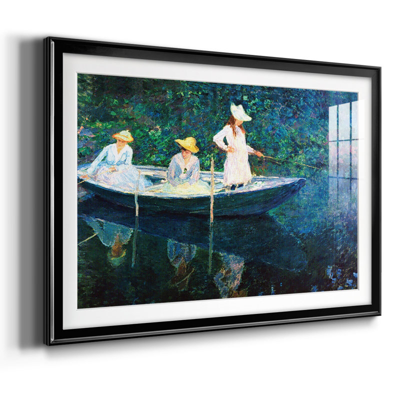 «Women Fishing», reproduction d'art encadrée, Cadre noir, H 27 po x l 39 po x P 1,5 po