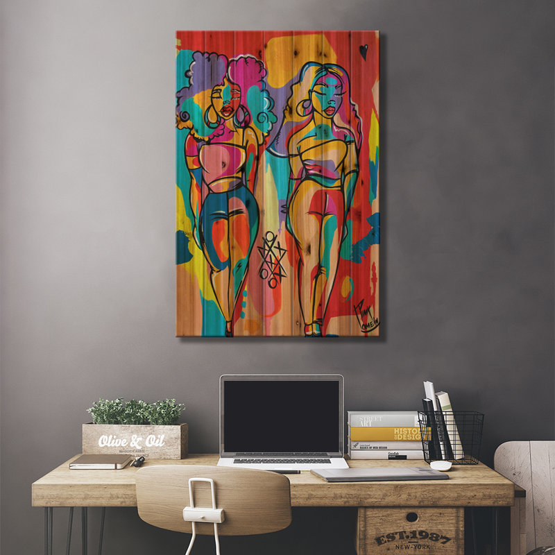 «Essi Carolina On Wood» par Pinklomein, H 40 po x l 26 po x P 1,5 po