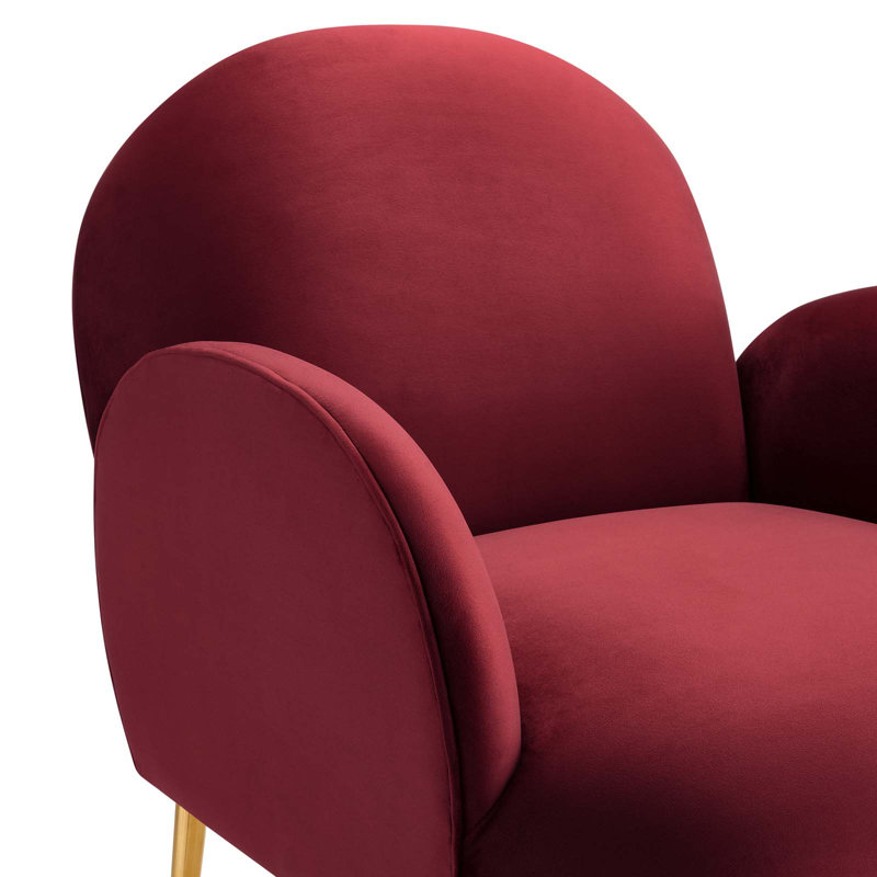 Modway Transcend Performance Velvet Armchair, Maroon Velvet