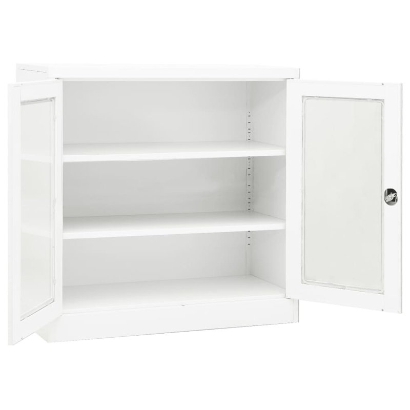 Armoire de bureau en acier 35,4 po x 15,7 po x 35,4 po, Blanc