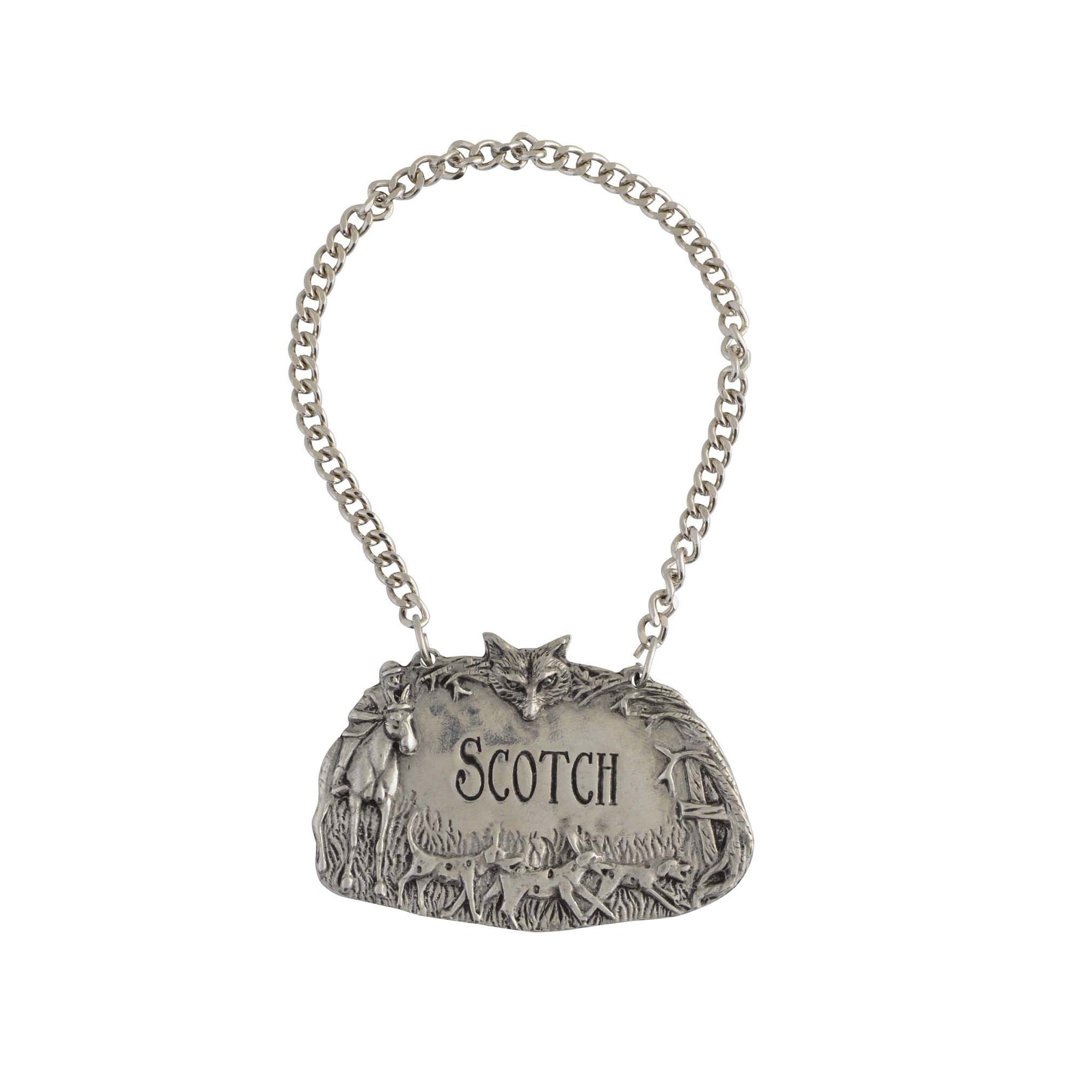 Morning Hunt Embossed Pewter Scene Wine Charm Vagabond House Alphabet