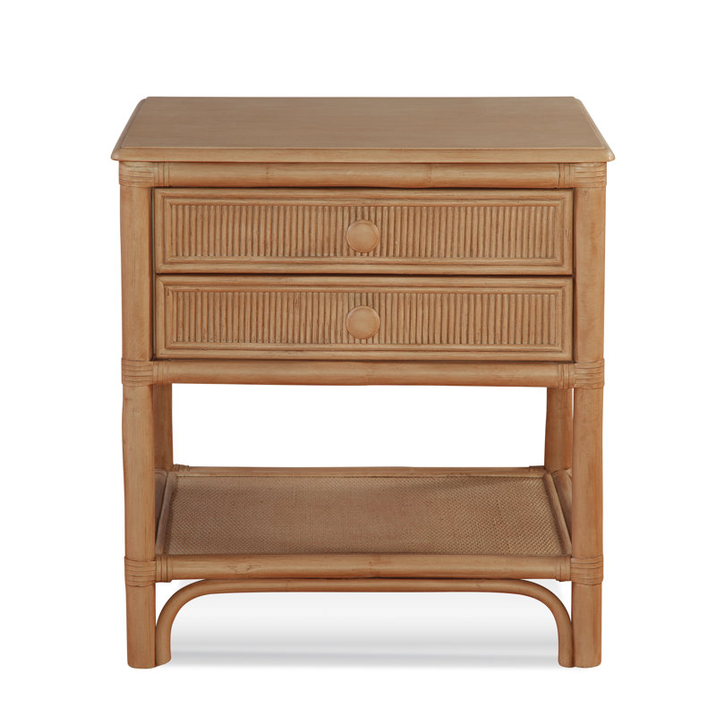 Summer Retreat 2 - Drawer Rattan Nightstand, Mushroom