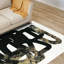 Tapis abstrait tissé à la machine Sleek Shapes I, doux au toucher, avec envers antidérapant
