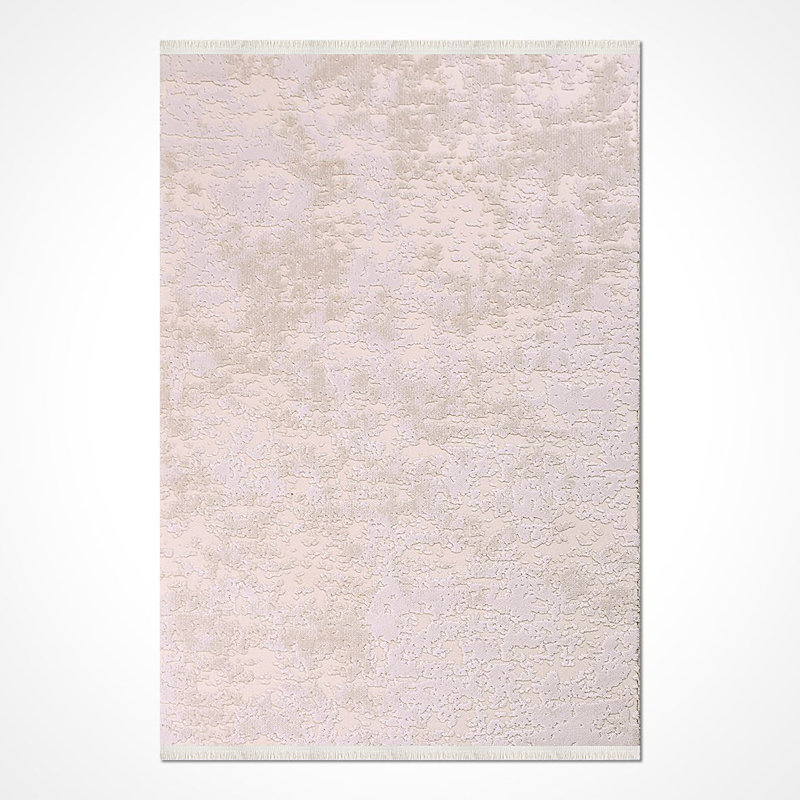 Tapis crème moderne antidérapant lavable à la machine, Rectangle 3 pi 4 po x 5 pi