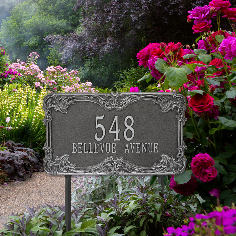 Signature Series 2-Line Lawn Address Sign, Gray, Yes, Smoke Gray