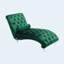 Chaise longue en velours capitonnée à boutons capitonnés-129598825