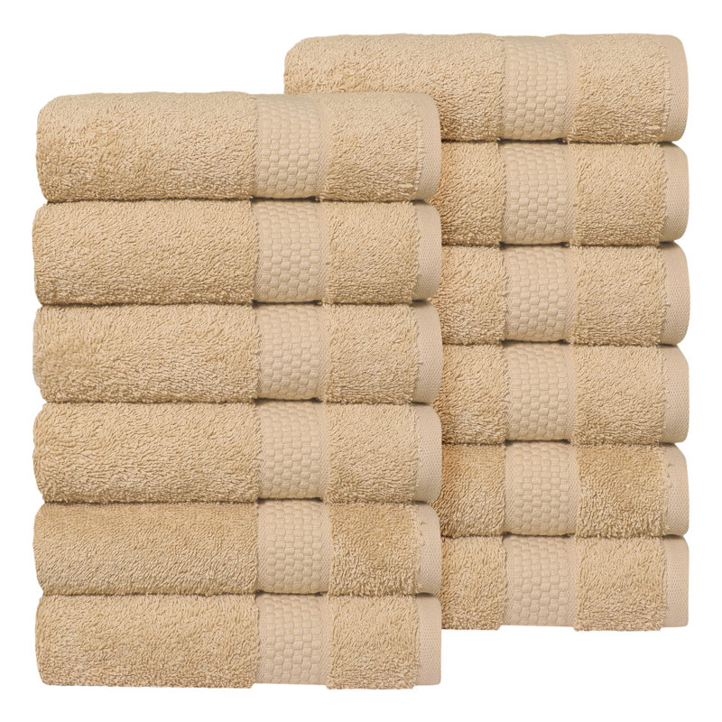 Essuie-mains en coton éponge Starlight, Light Brown