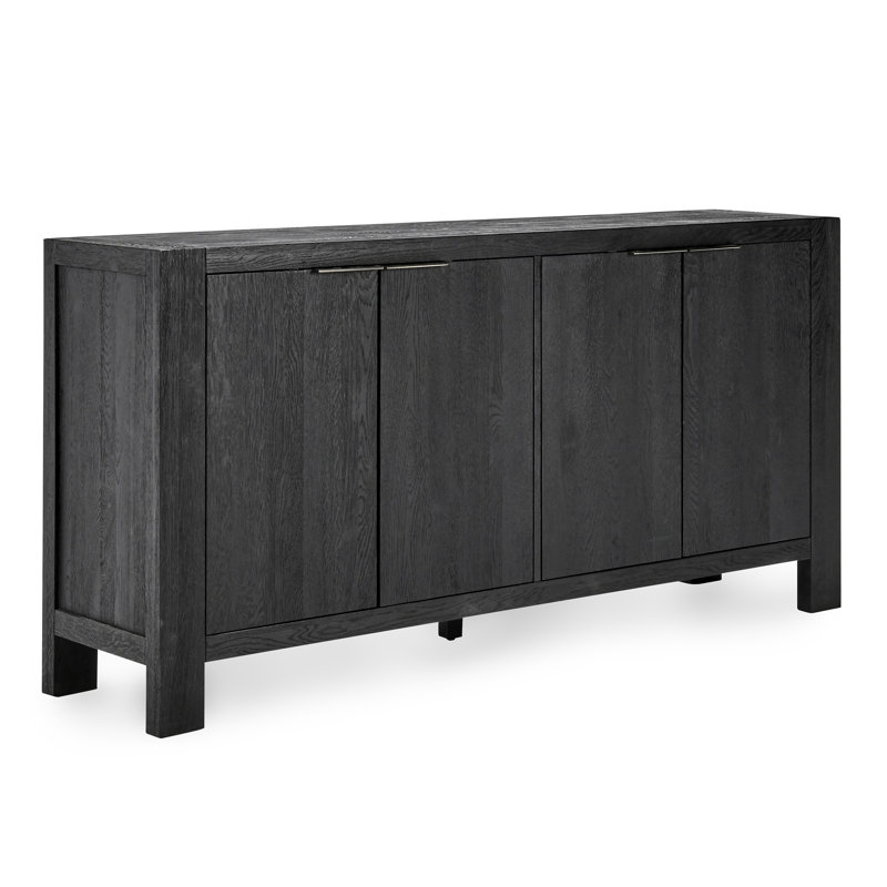 Buffet en chêne massif de 72 po de largeur Block, Noir