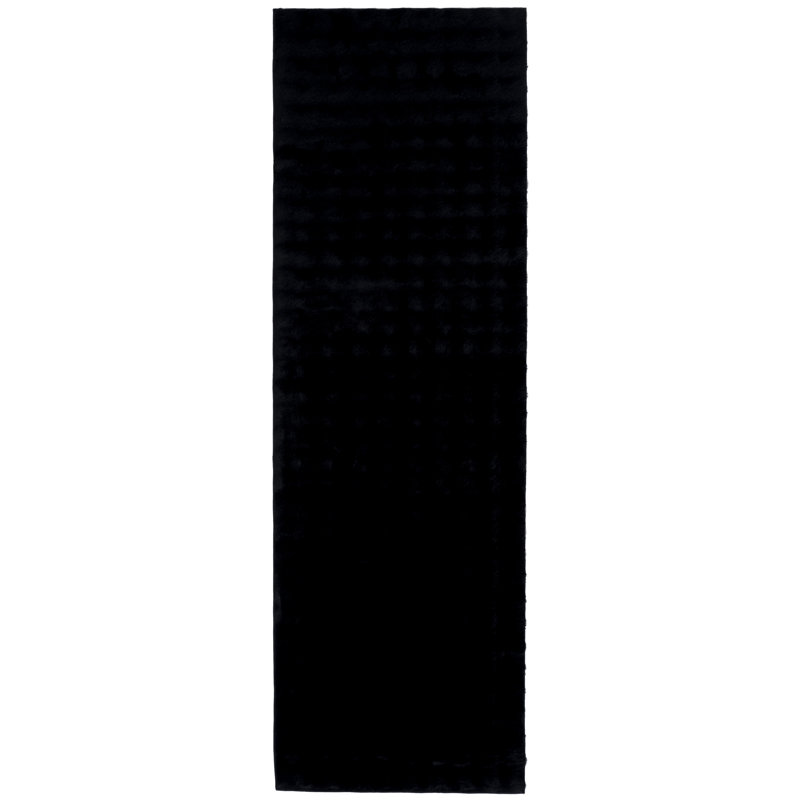 Tapis noir Faux Rabbit Bubble 100, Tapis de couloir 2 pi 6 po x 8 pi