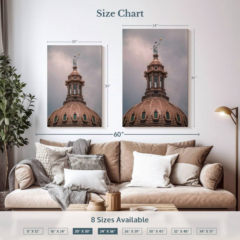 Aime Austin Texas Capitol Dome, 36" H x 24" W