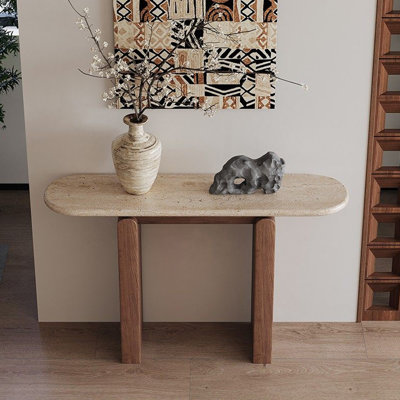 Medieval style sintered stone console table