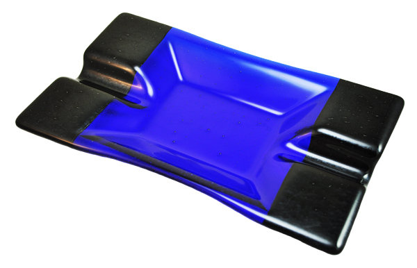 2 plateaux à cigares, Bleu avec bordure argentée