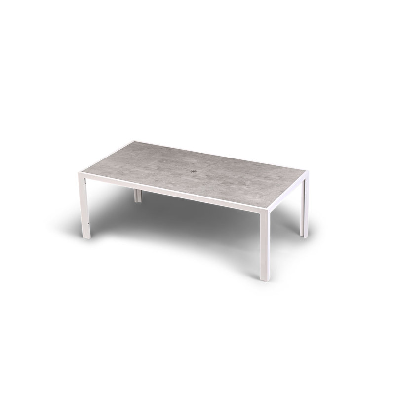 Staple Outdoor Dining Table, White, Concrete