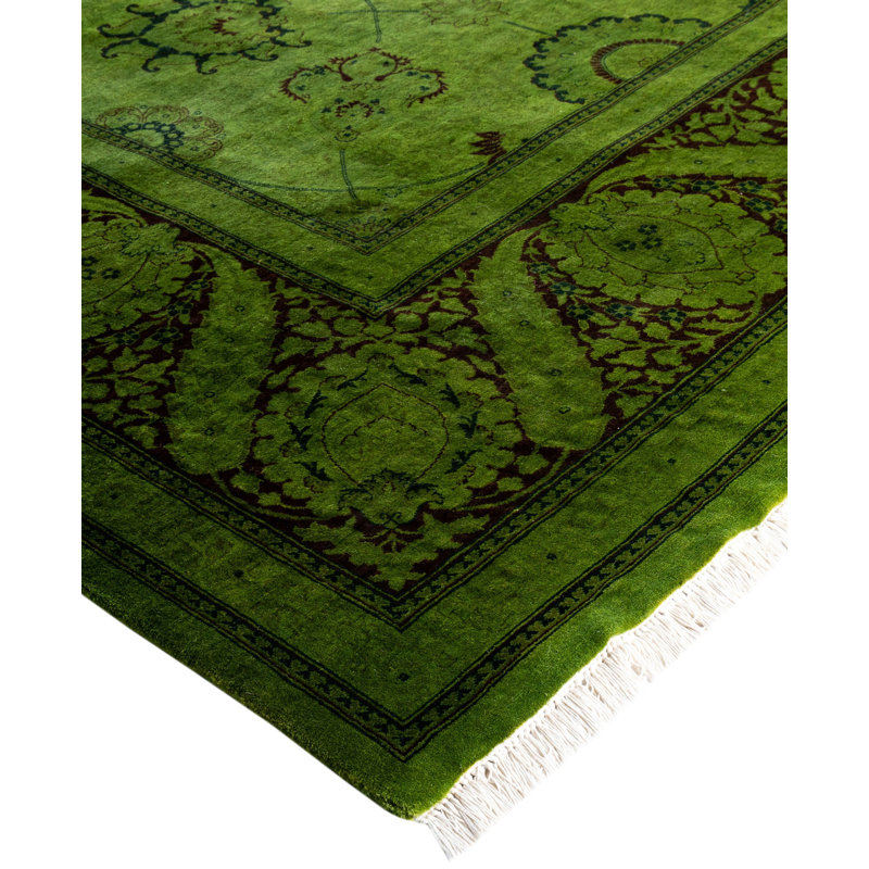 Overdyed One-of-a-Kind 9' 4" X 12' 2" Hand Knotted Area Rug