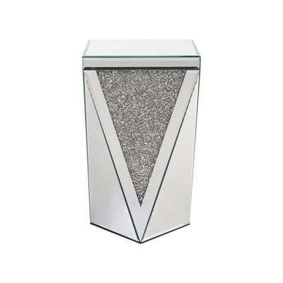 Aldrina Glass Top Block End Table