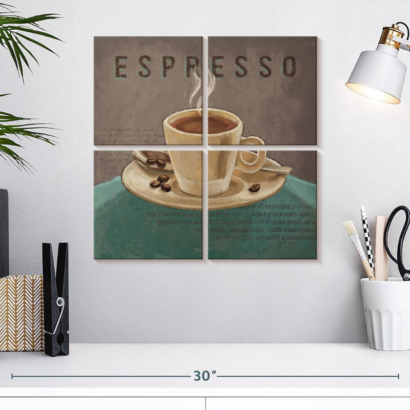 Yarlin Coffee And Co II bleu sarcelle et gris, H 18 po x l 18 po