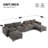 Modular Sectional Sofa with Movable Storage Ottoman and Console-273790649