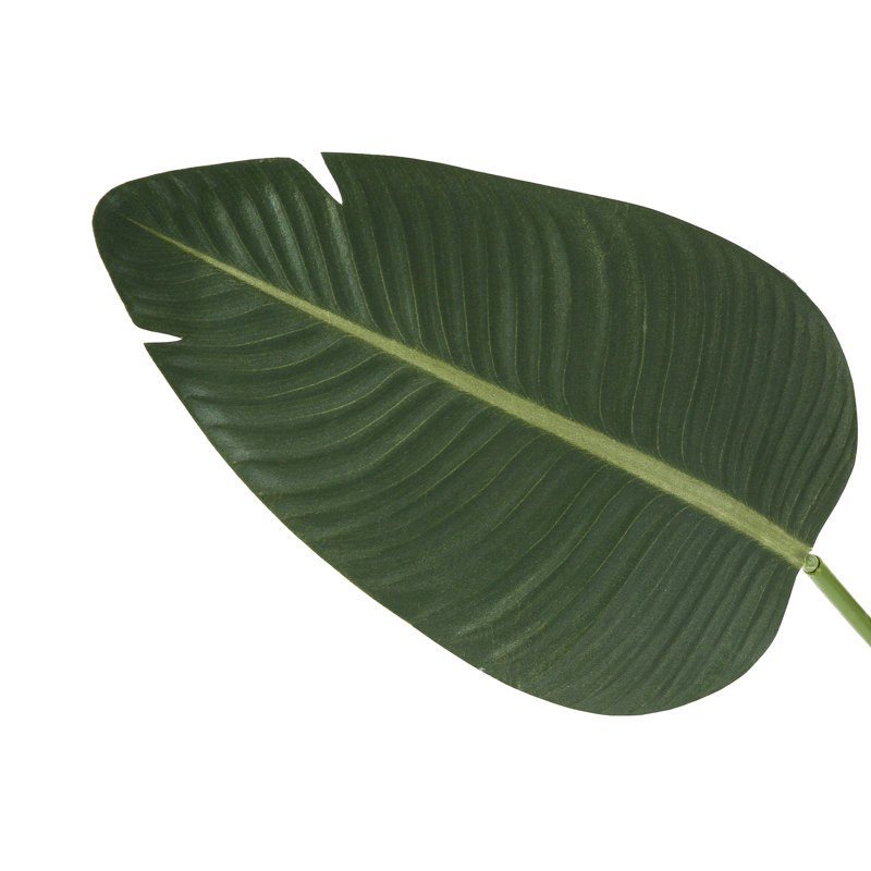 60-Inch Green Faux Bird of Paradise Floor Plant in Black Pot