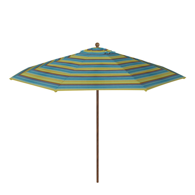 Parasol de patio en bois 11 pi, Rayures vertes