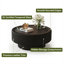Table basse 31,5 pouces ronde cannelée avec plateau en verre trempé et base en cuir noir élégant