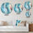 Blue Harmony Of Waves Pattern - Striped  Wall Clock-101236040
